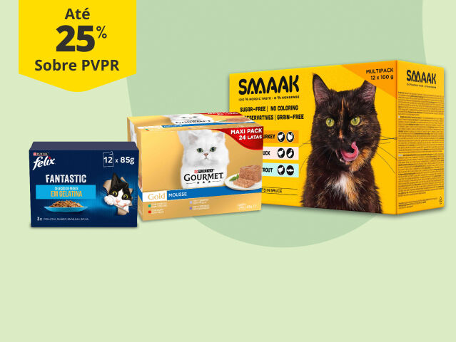 At&eacute; 25% PVPR em packs de comida h&uacute;mida